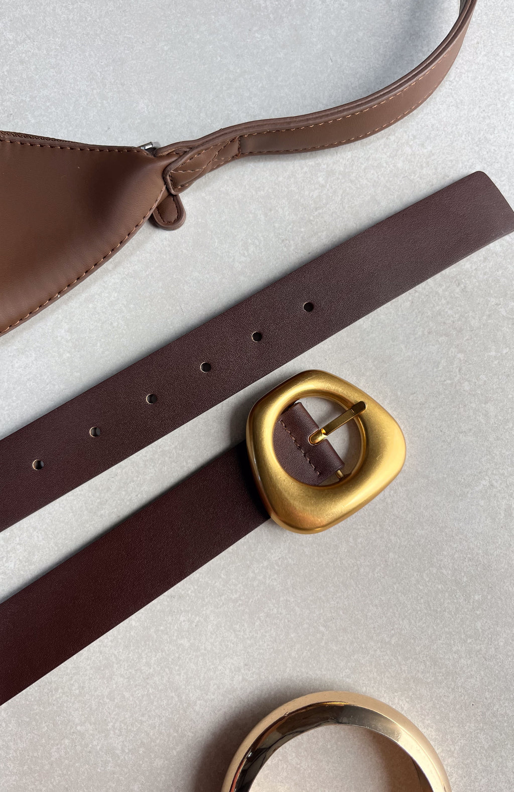White Fox Opal Belt Chocolate/Gold