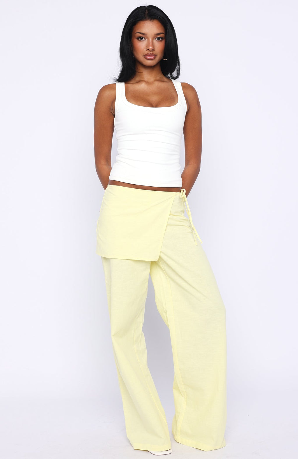 White Fox Off Beat Pants Lemon