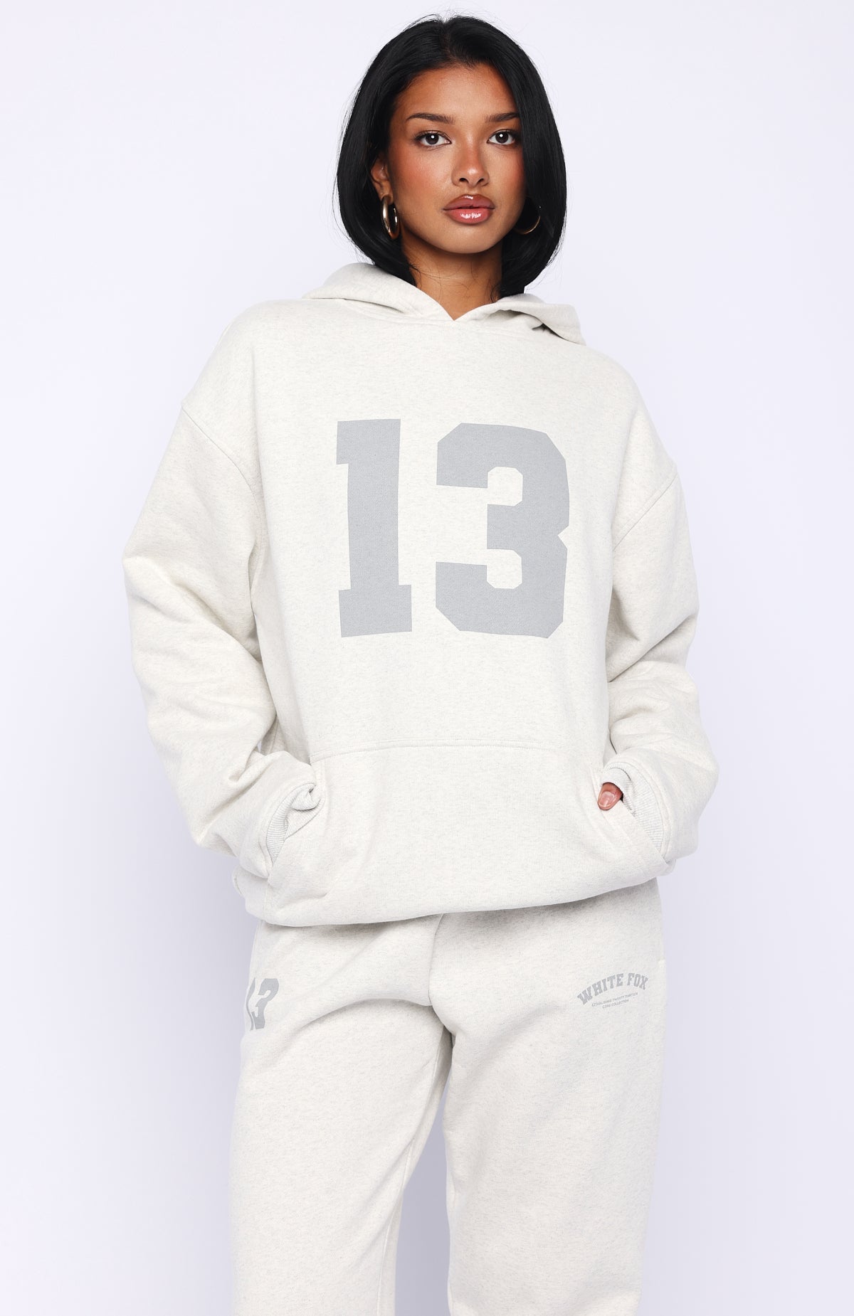 White Fox It's Your Chance Oversized Hoodie Grey Marle