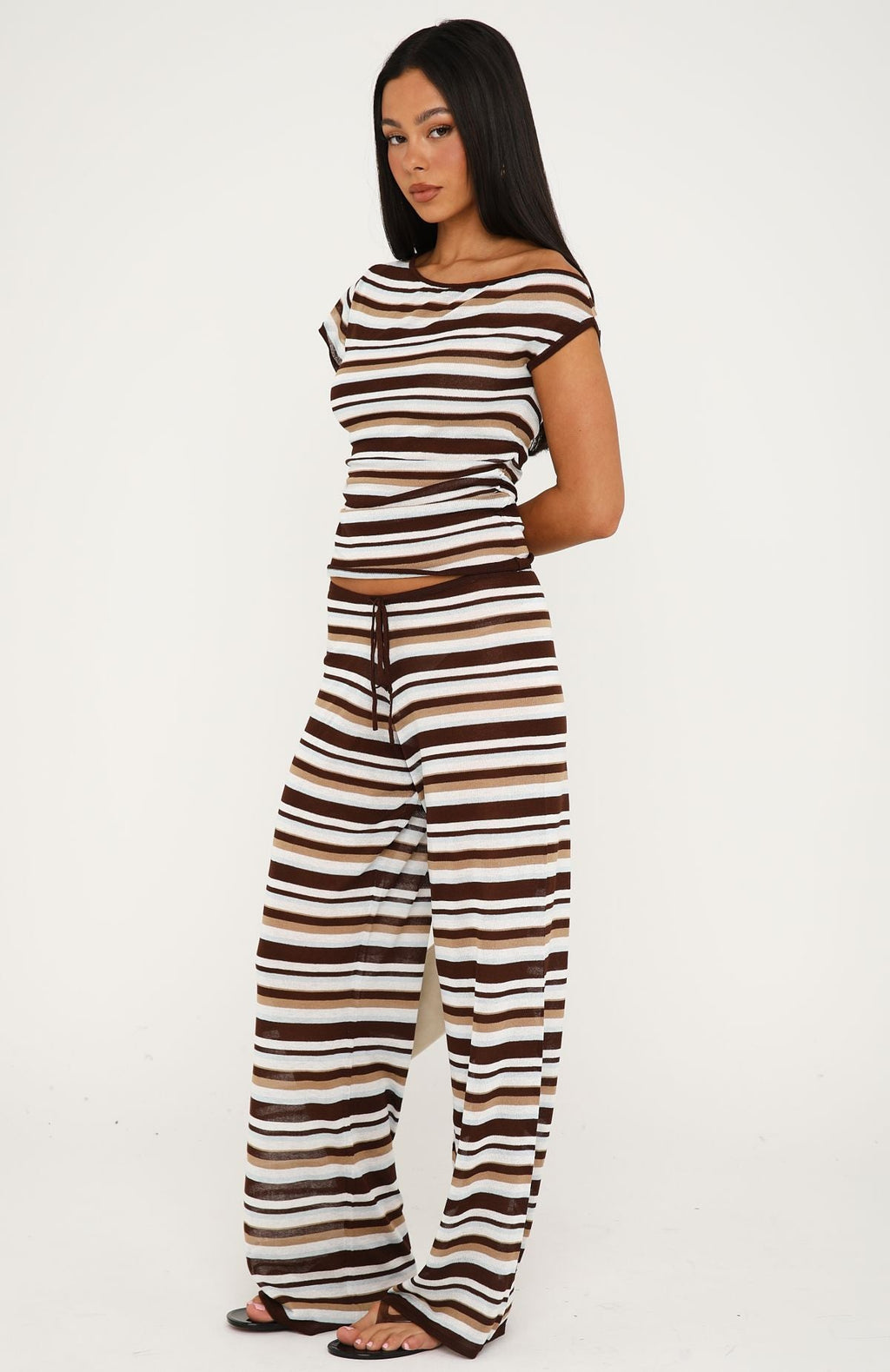 White Fox Can't Catch Me Knit Pants Seaside Stripe