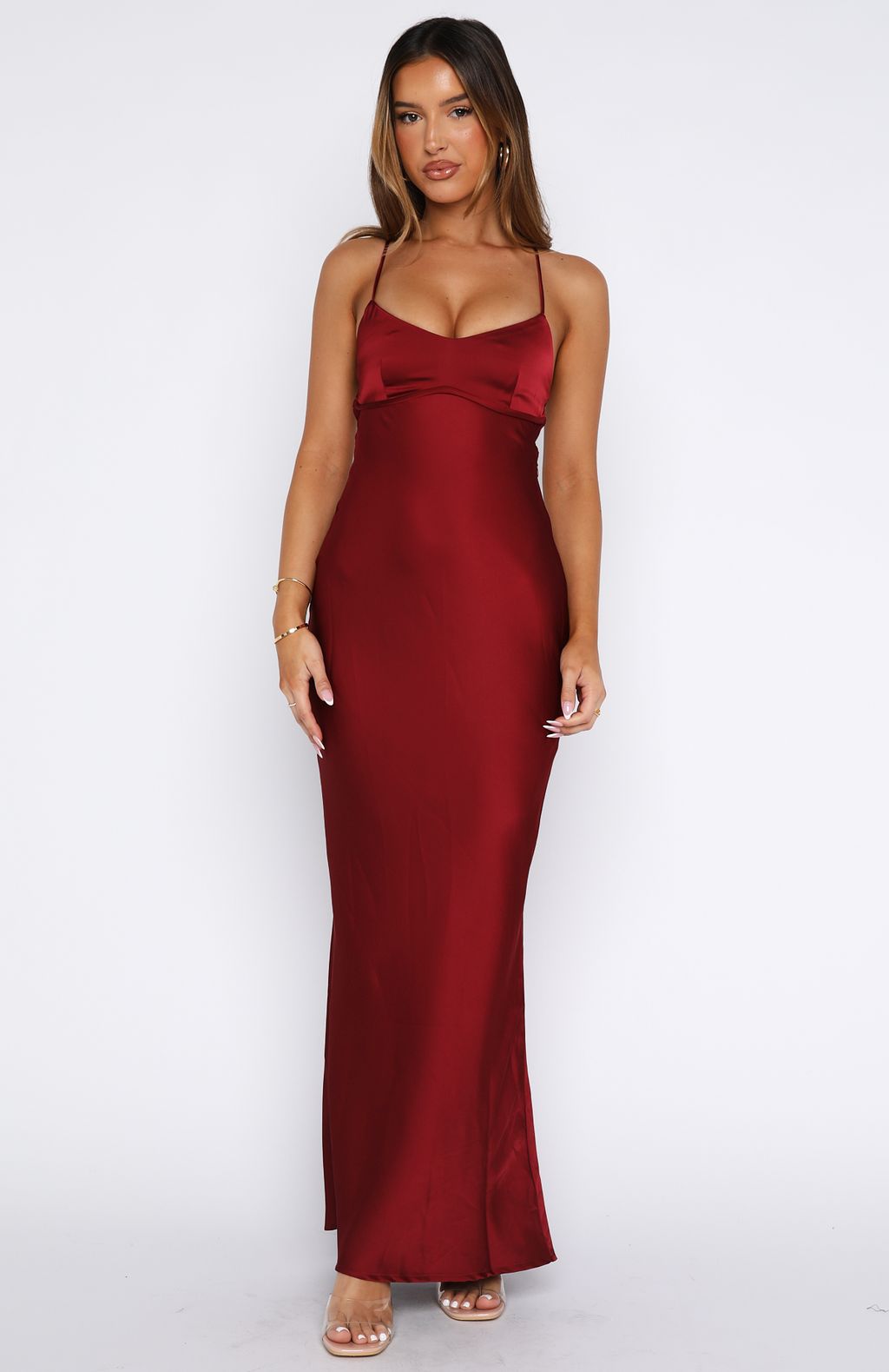 White Fox It's Not The Same Maxi Dress Burgundy