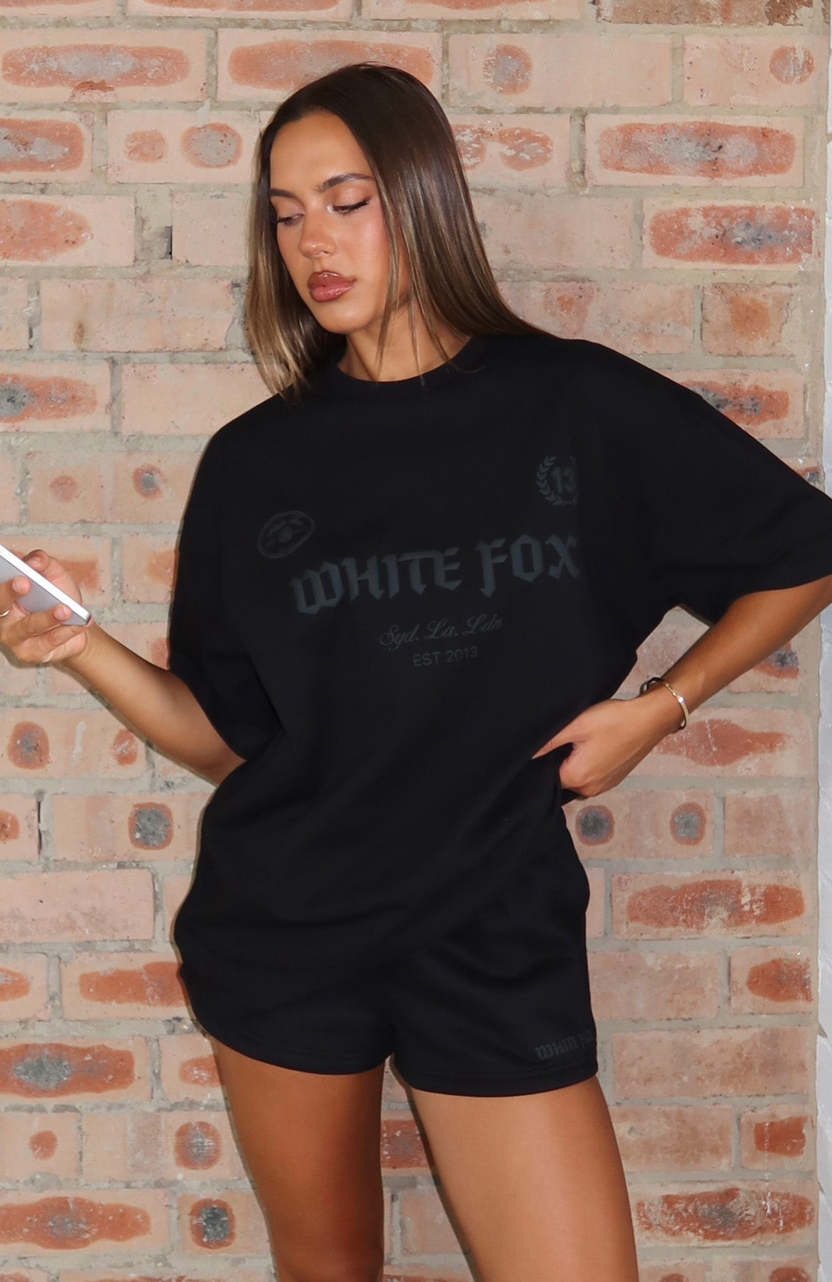 White Fox Vibe Too High Oversized Tee Black