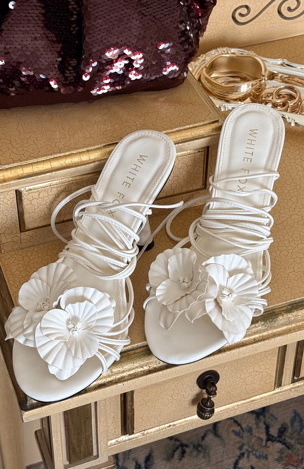 White Fox Tempest Wrap Heels Off White