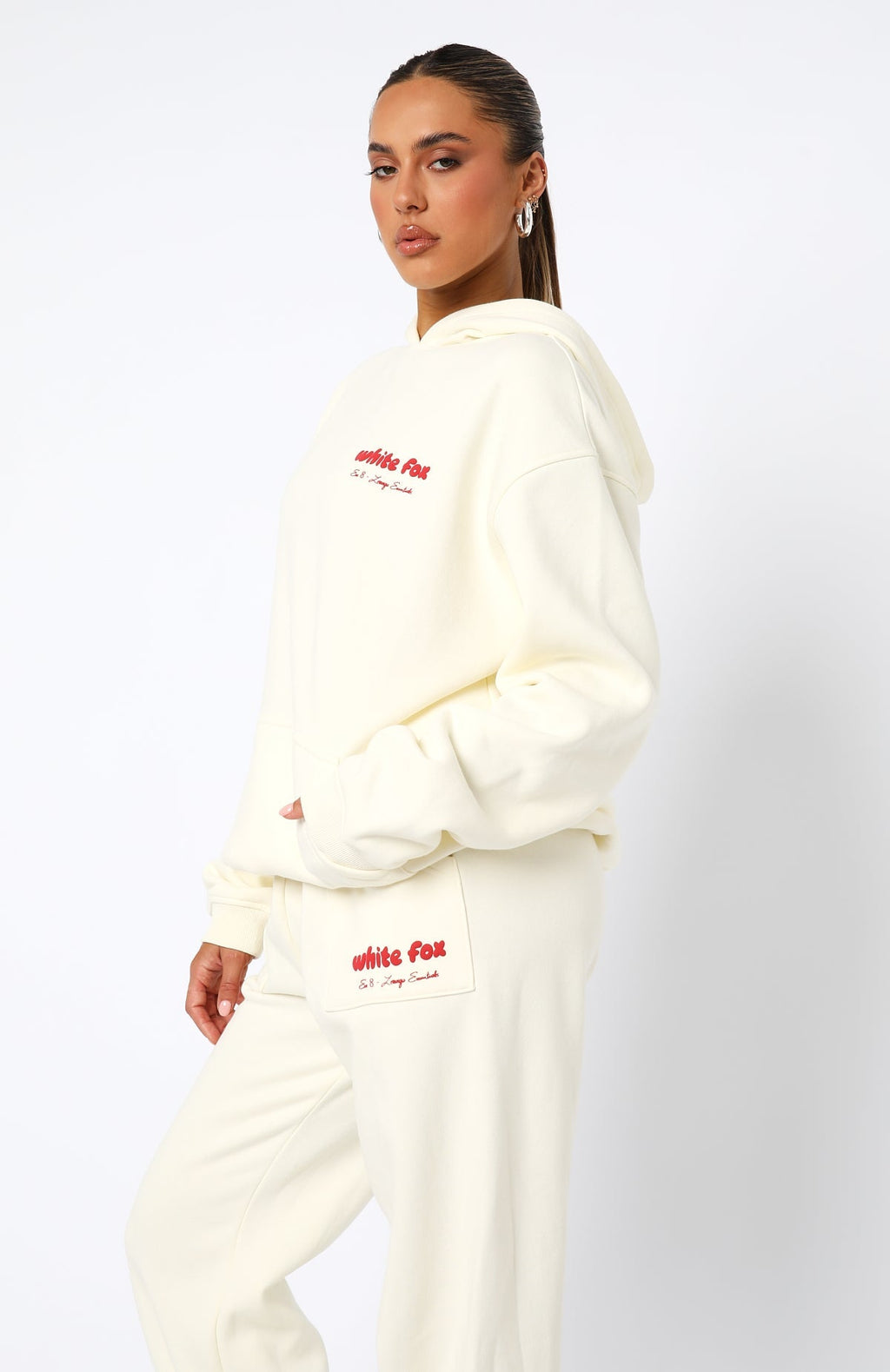White Fox Era 8 Oversized Hoodie Cherry Cream