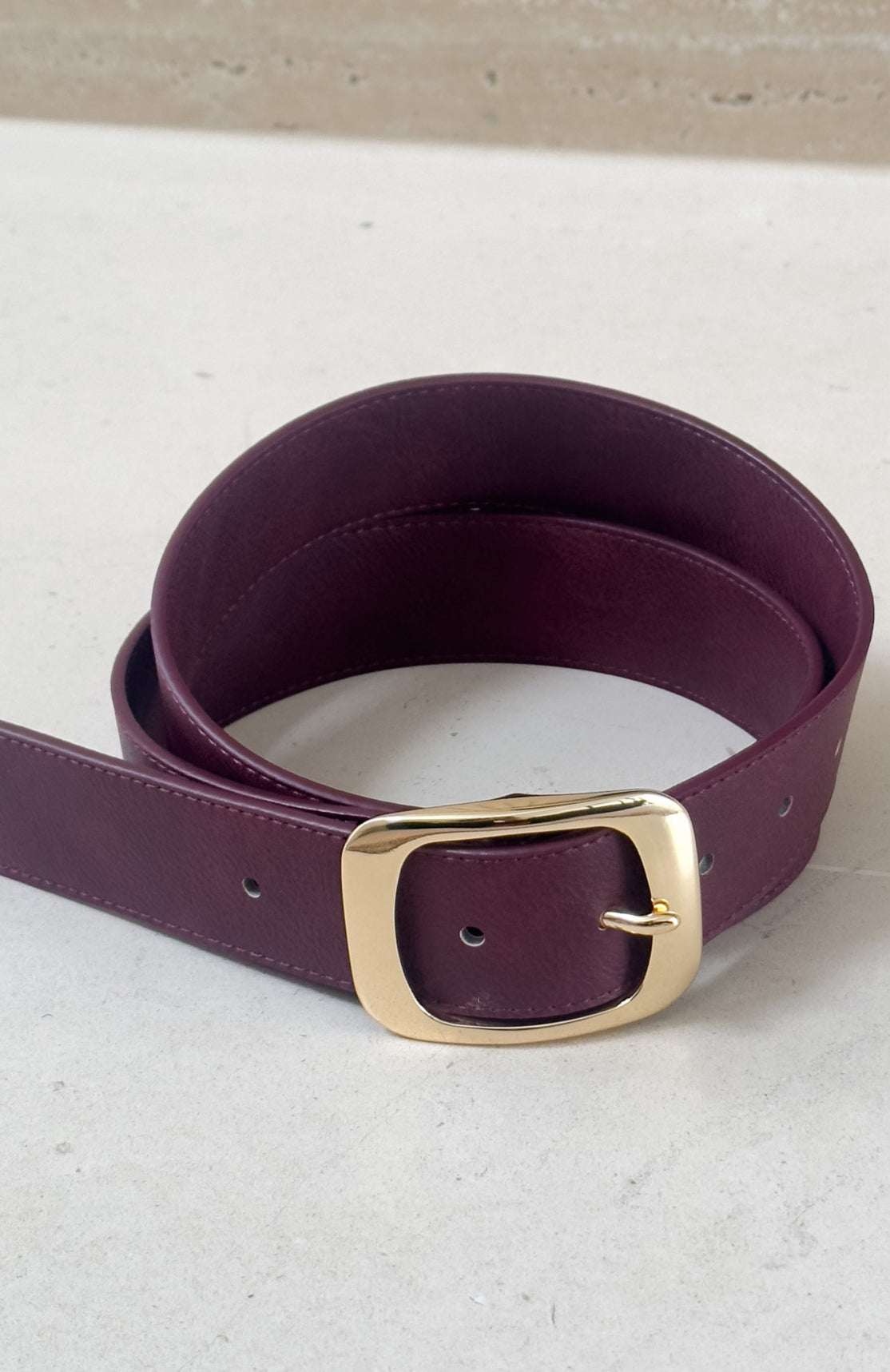 White Fox Reed Belt Burgundy/Gold