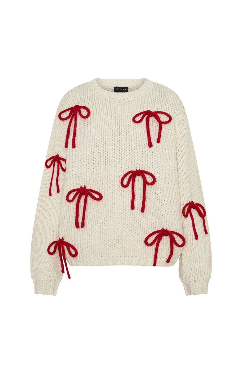 White Fox Candy Cane Crush Knit Sweater Cream