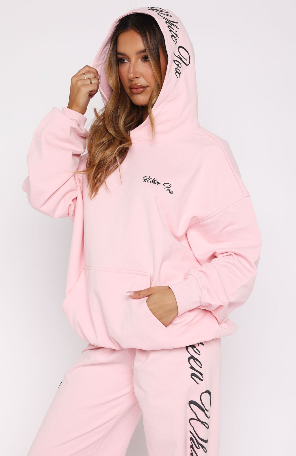 White Fox Lucky Thirteen Shaya Oversized Hoodie Soft Pink