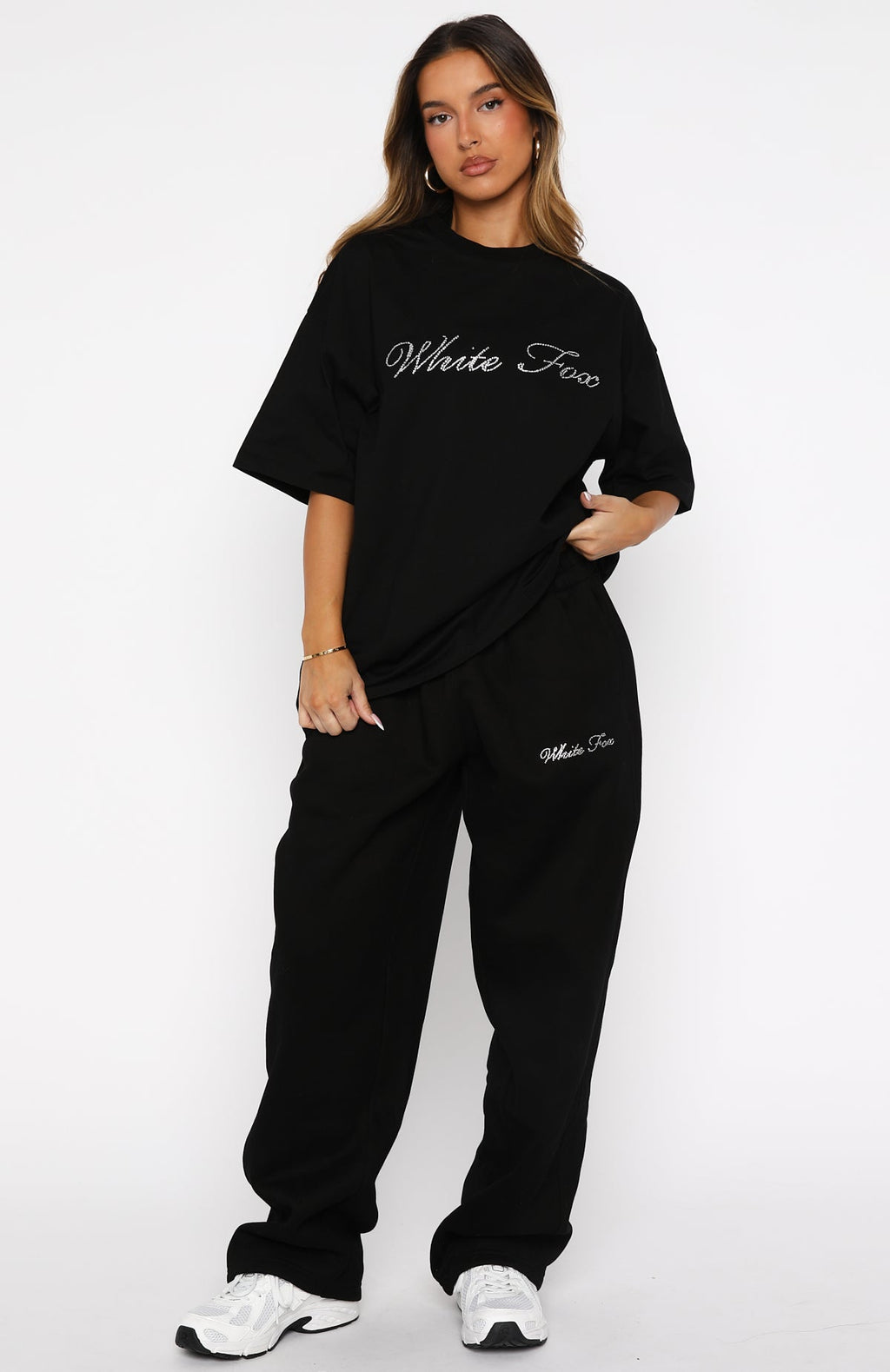 White Fox Make It Or Break It Oversized Tee Black