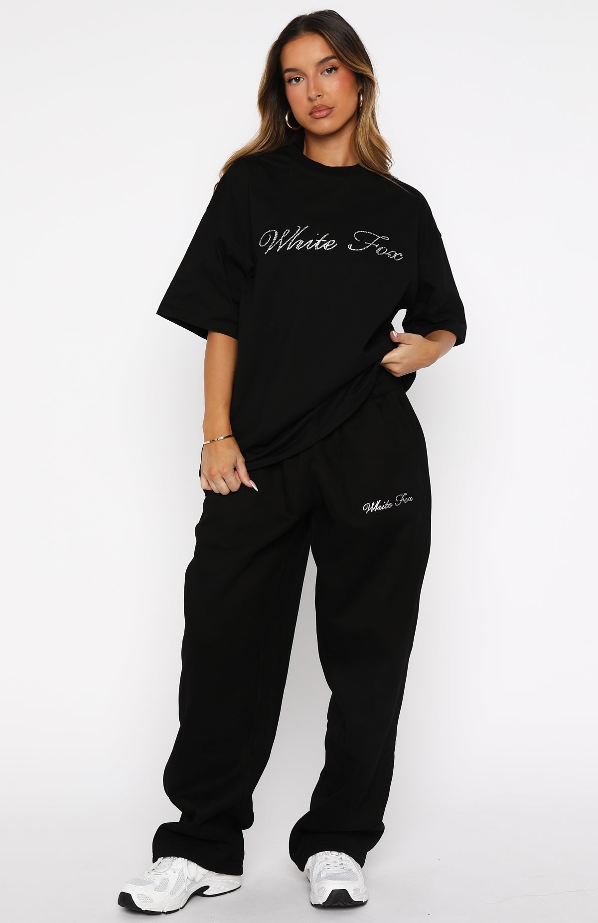 White Fox Make It Or Break It Oversized Tee Black