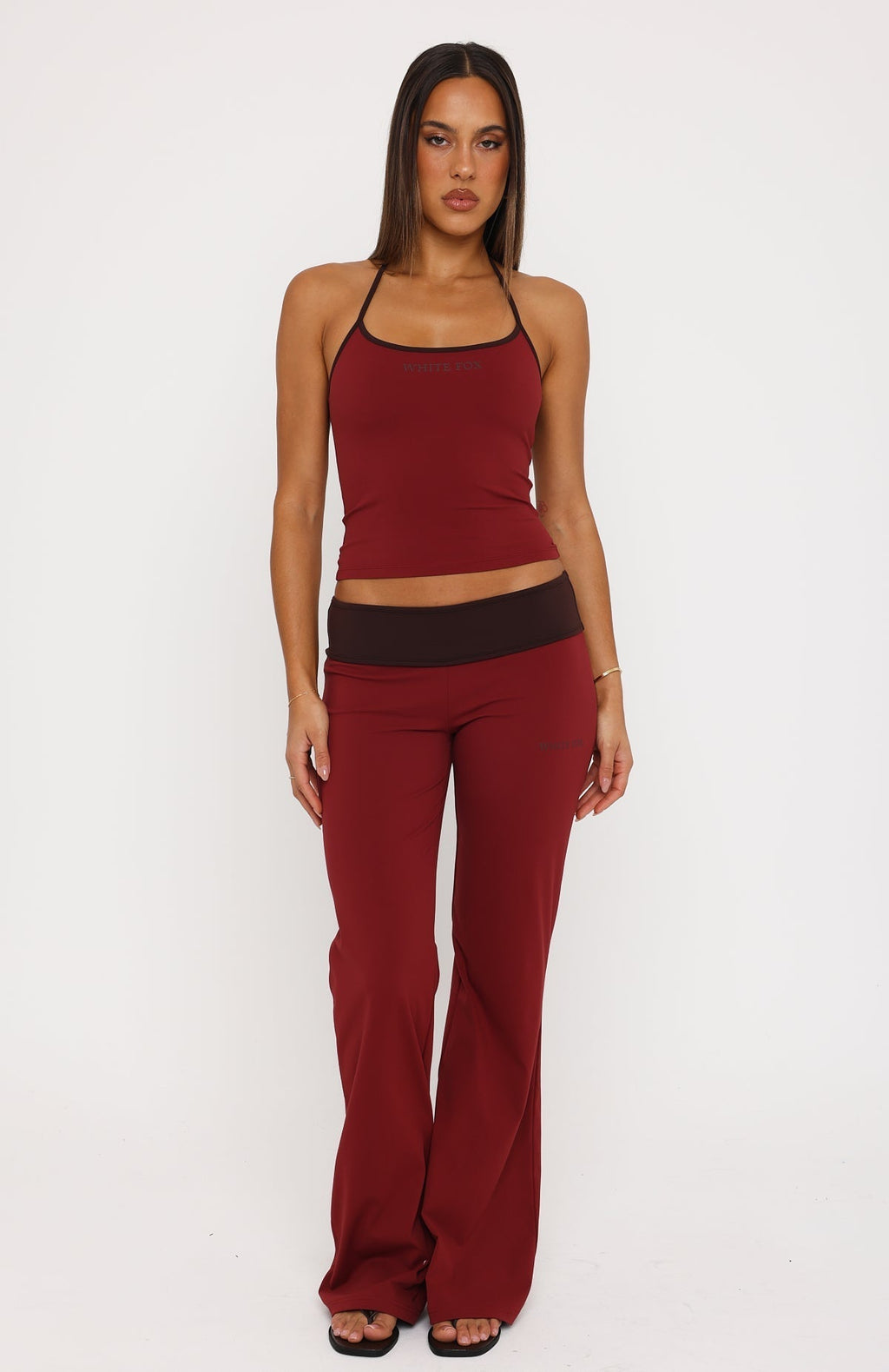 White Fox Glow Game Halter Top Red