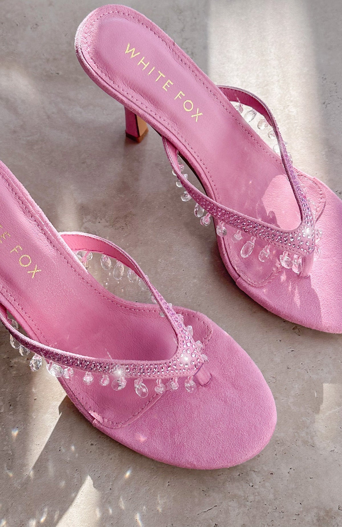White Fox Jackie Mules Candy Pink