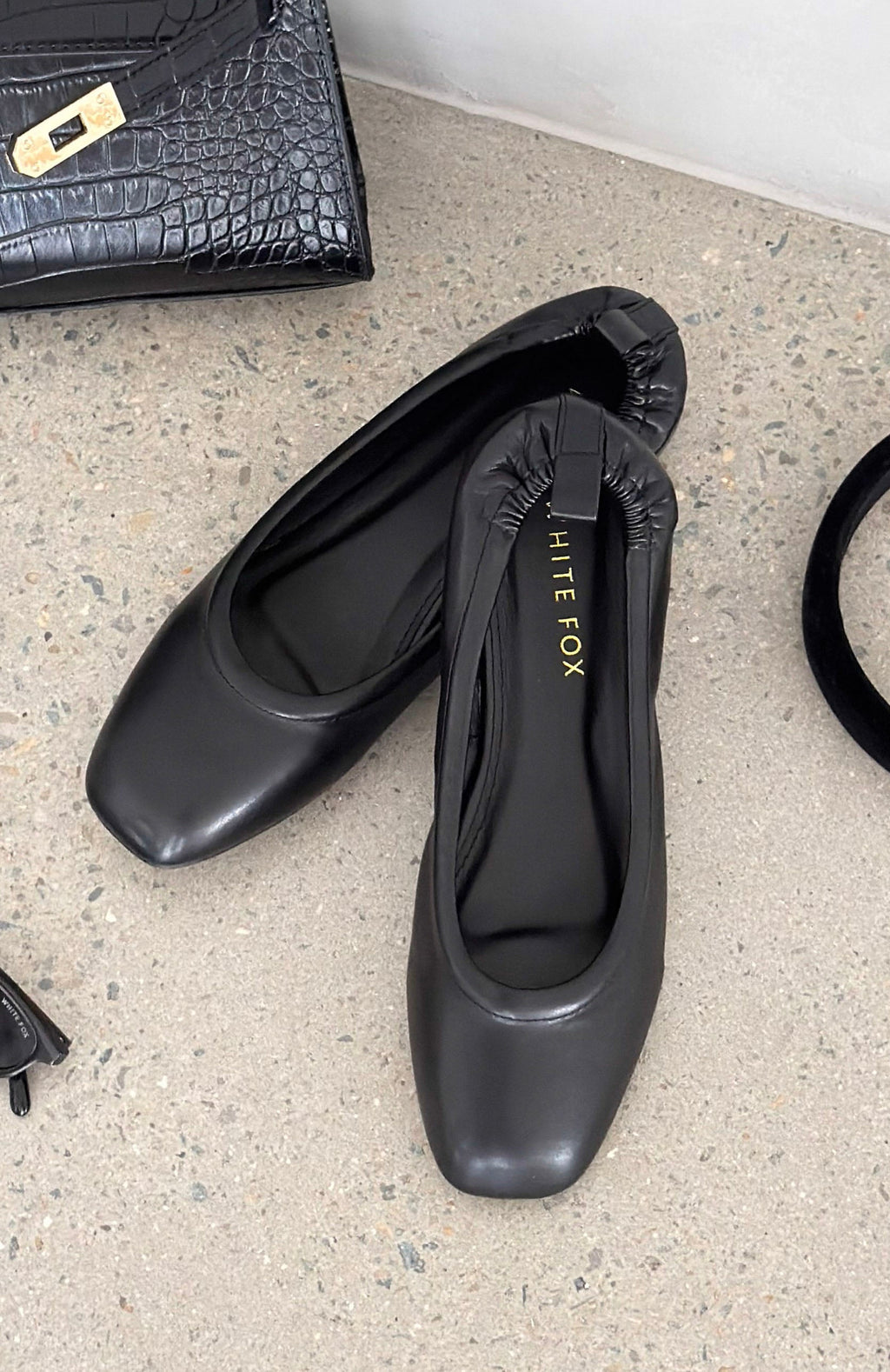 White Fox Lester Ballet Flats Black