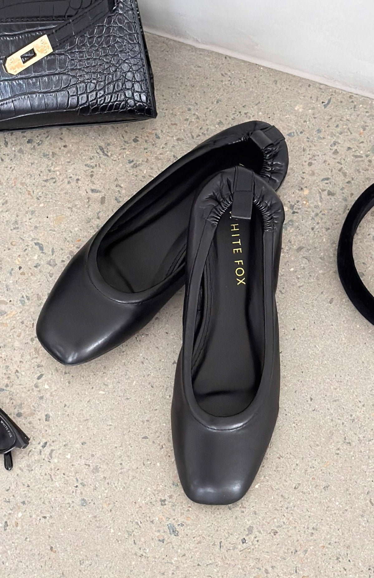 White Fox Lester Ballet Flats Black