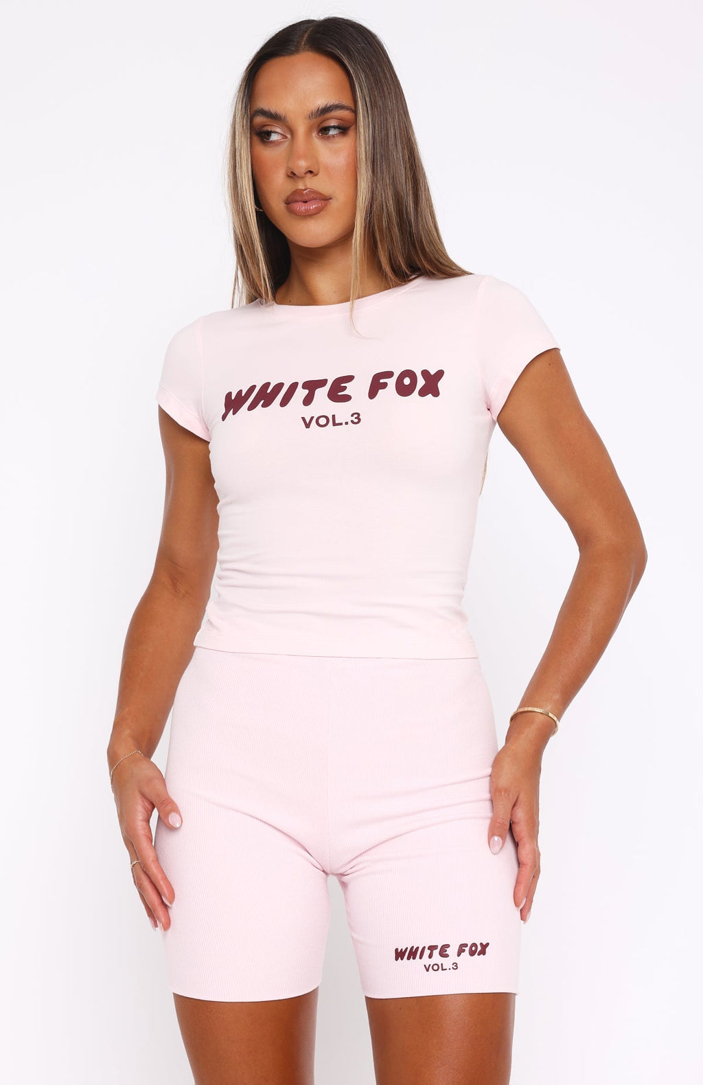 White Fox Offstage Baby Tee Cupcake