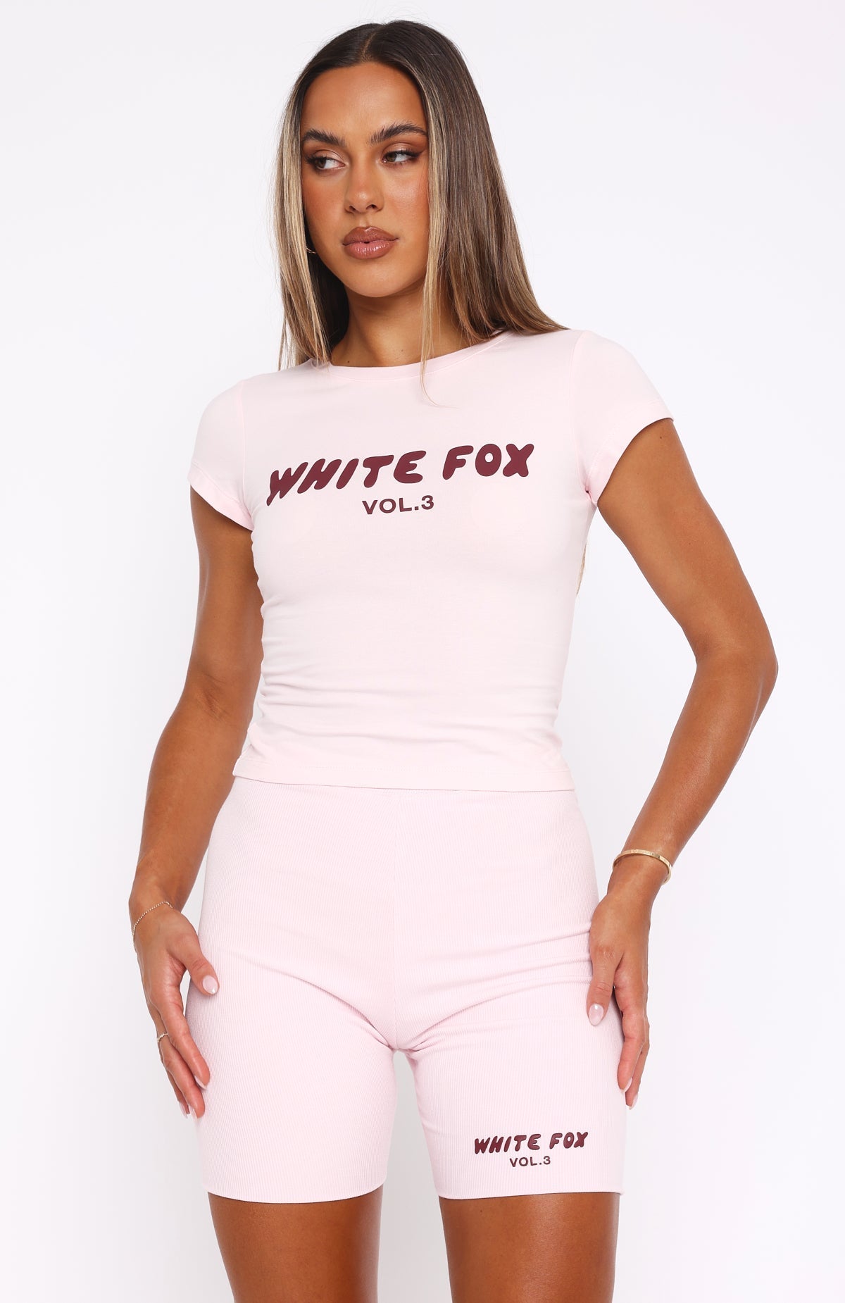 White Fox Offstage Baby Tee Cupcake
