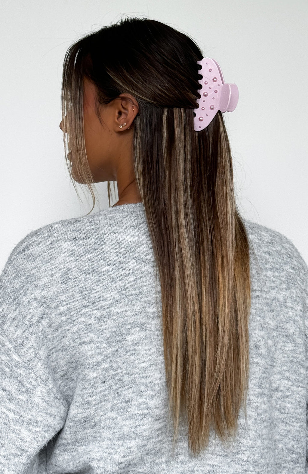 White Fox Fiona Hair Clip Baby Pink