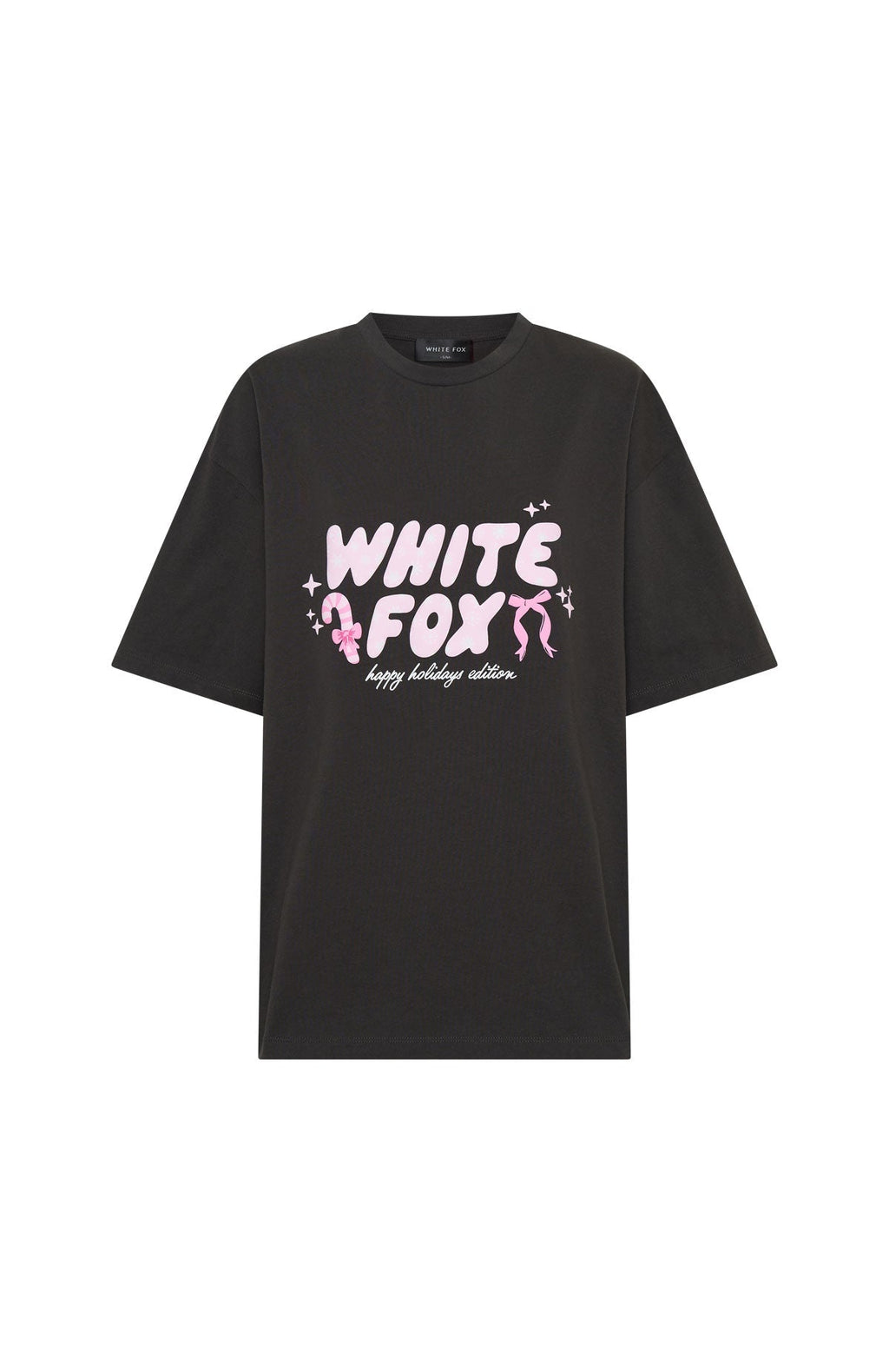 White Fox Christmas Feeling Oversized Tee Charcoal