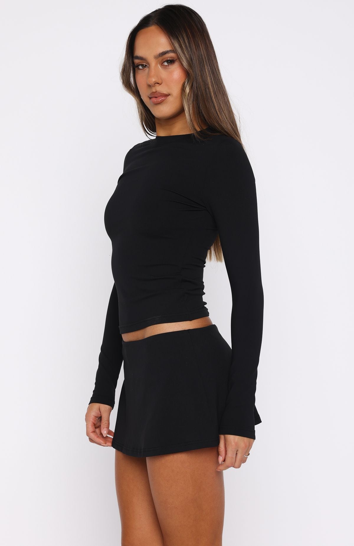 White Fox Lose You Long Sleeve Top Black