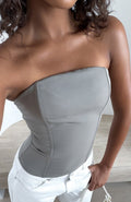 White Fox Bye Girl Strapless Bustier Taupe
