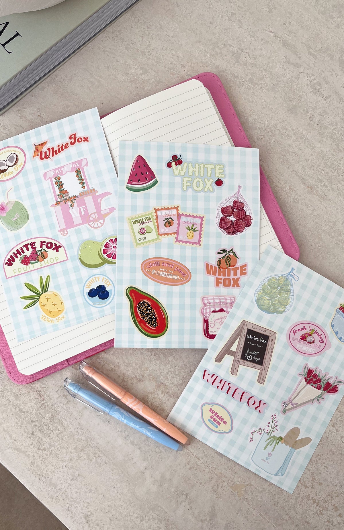 White Fox Fruit Shop Sticker Pack Multi