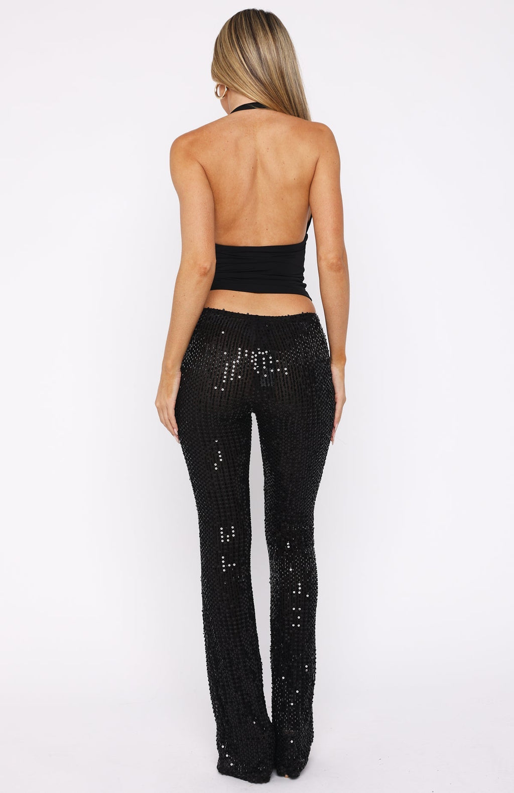 White Fox Moonlit Vows Beaded Pants Black