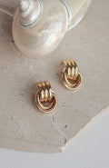 White Fox Michael Earrings Gold