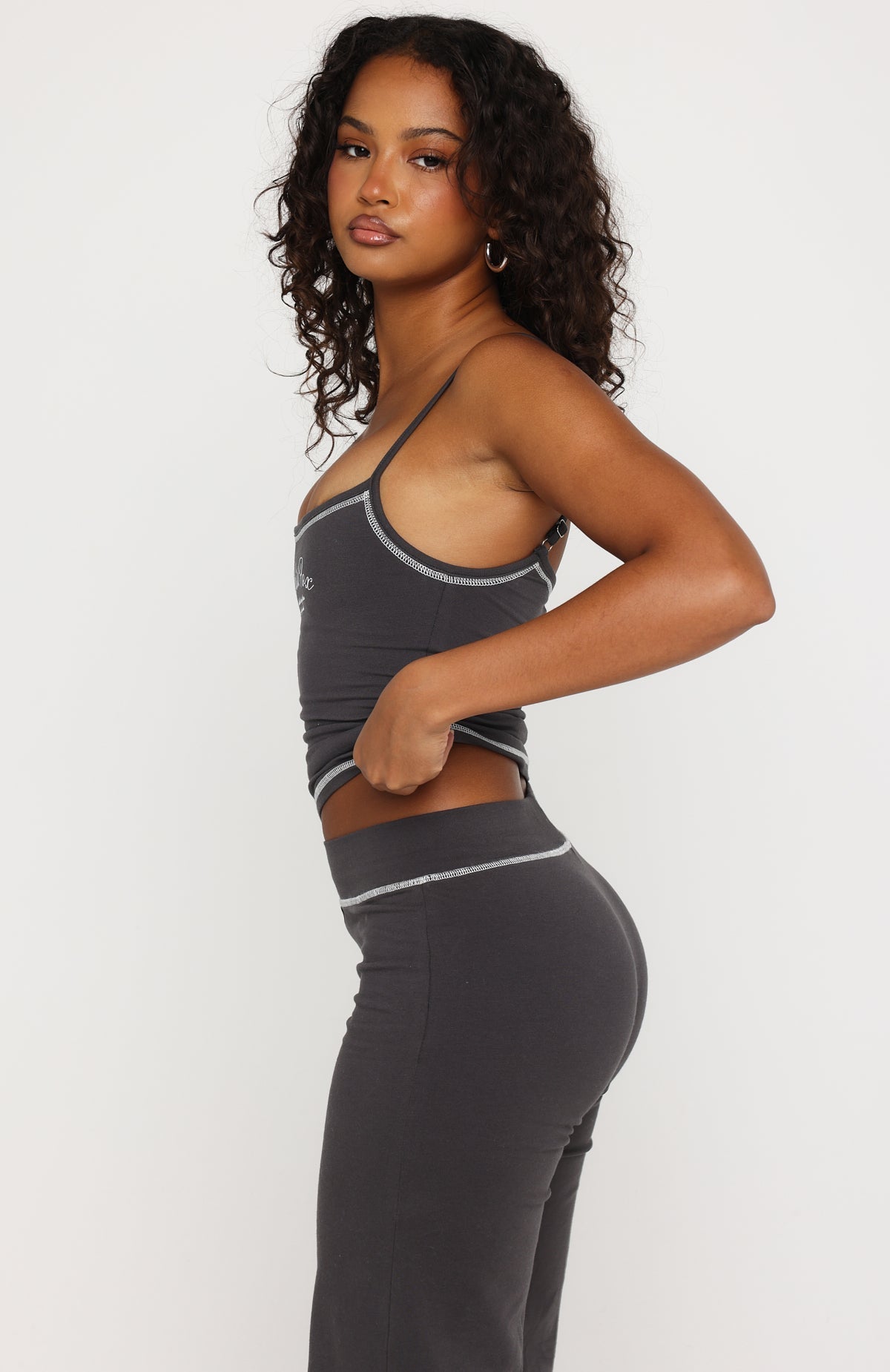 White Fox Sweet Embrace Singlet Charcoal