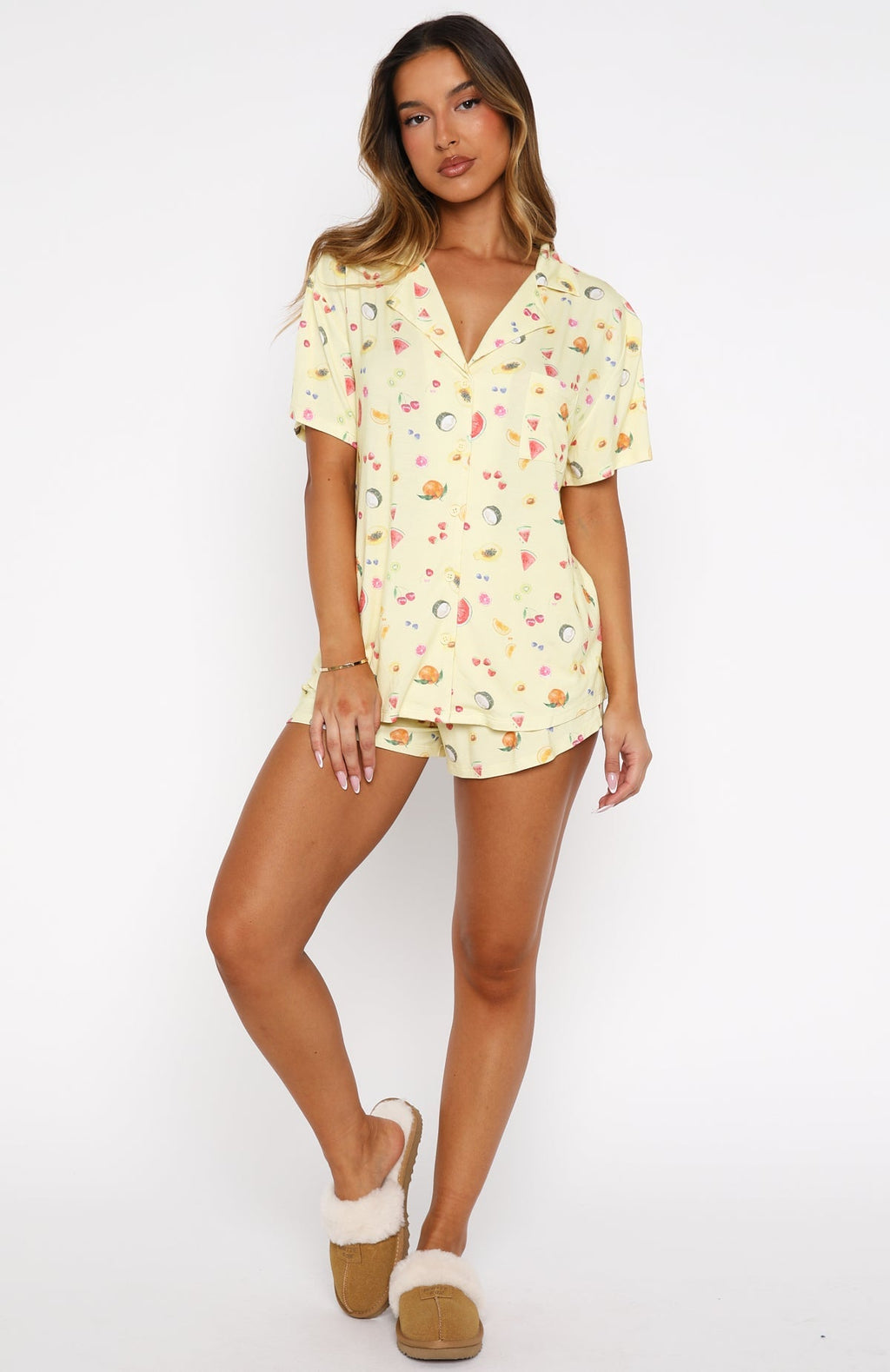White Fox Dreamscape Printed Pyjama Set Fruit Salad