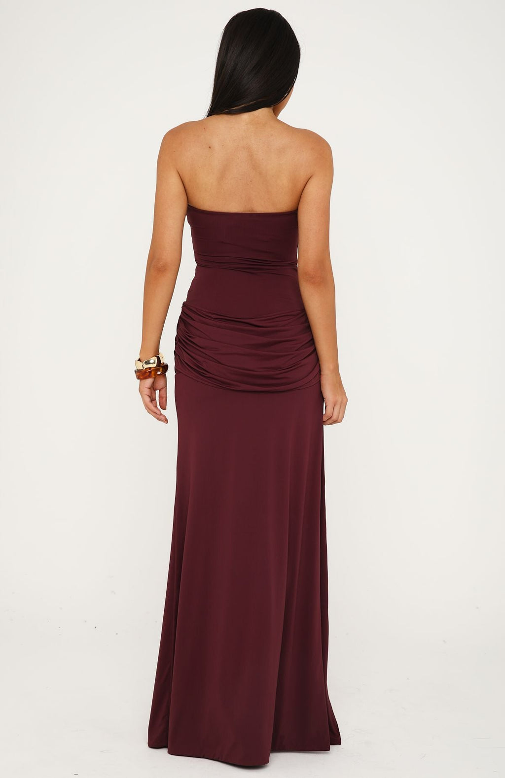 White Fox Make You Regret Strapless Maxi Dress Mauve