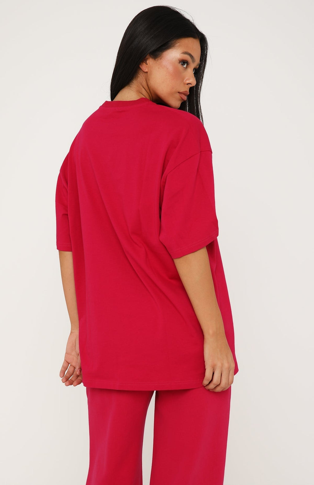 White Fox Core Classic Oversized Tee Berry