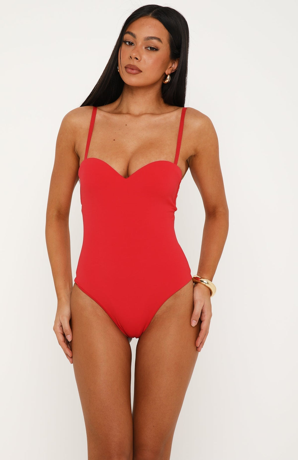 White Fox Stuck To You Bodysuit Red