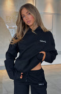White Fox Match Your Words Oversized Hoodie Black