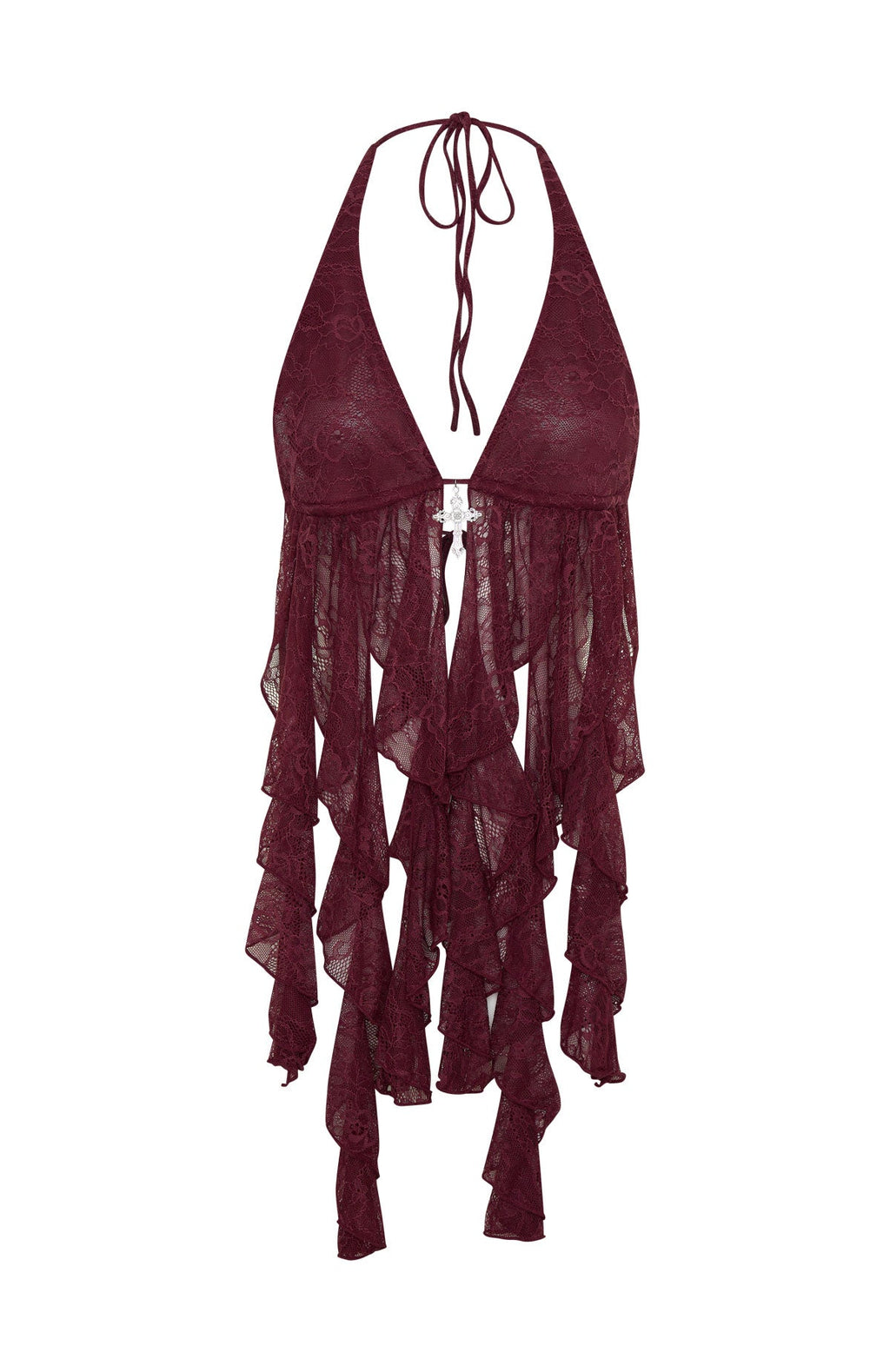 White Fox Bright Lights Halter Top Cherry Cola