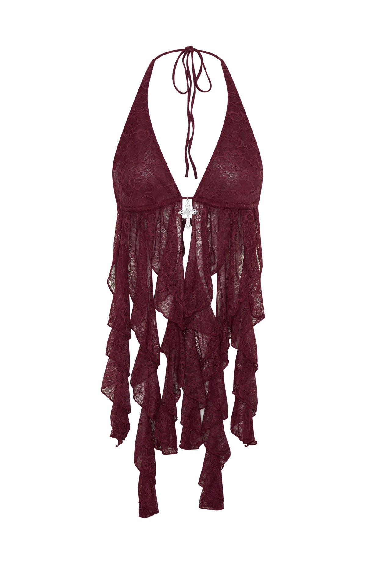 White Fox Bright Lights Halter Top Cherry Cola