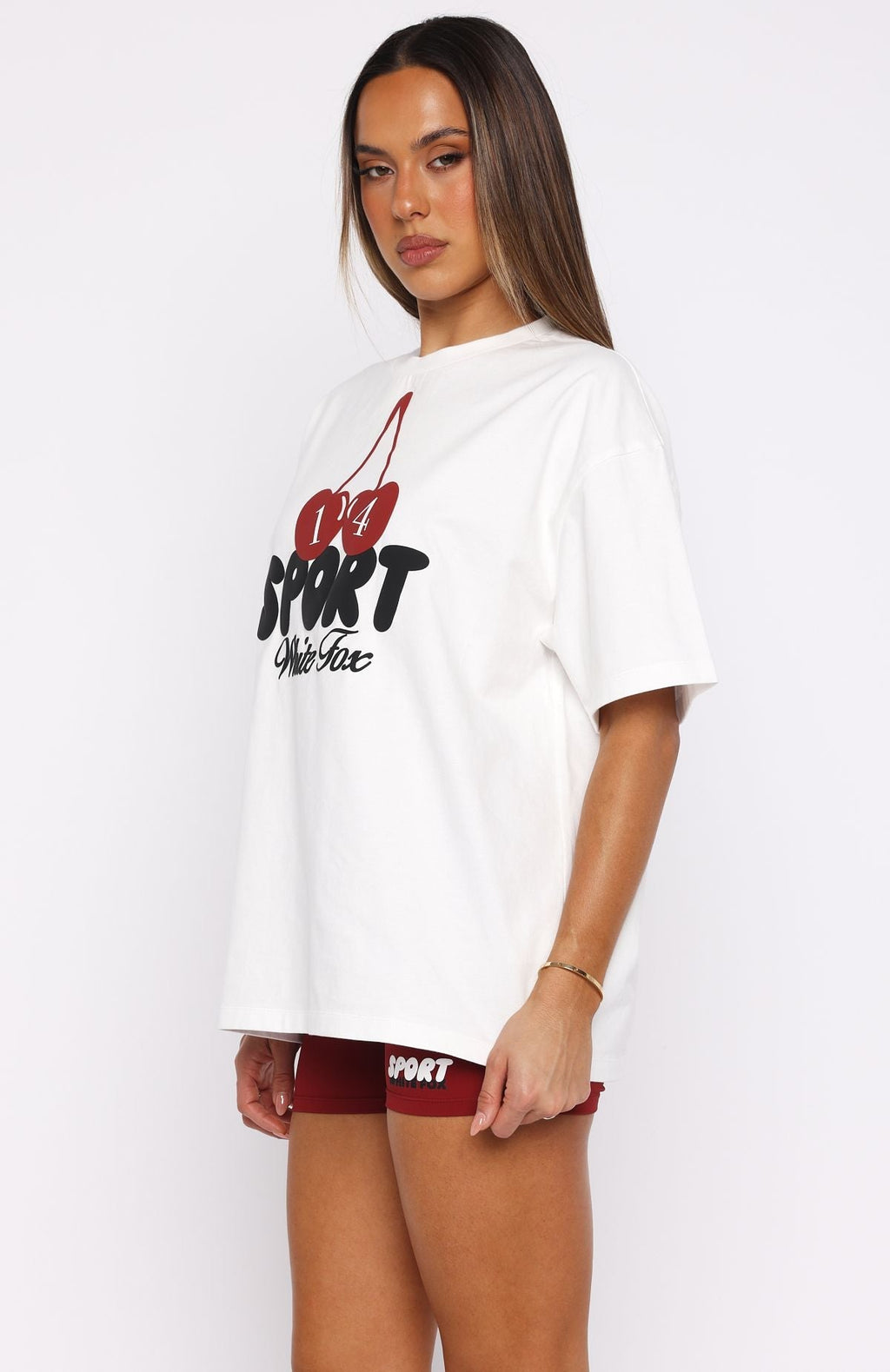 White Fox Club 14 Peyton Oversized Tee White