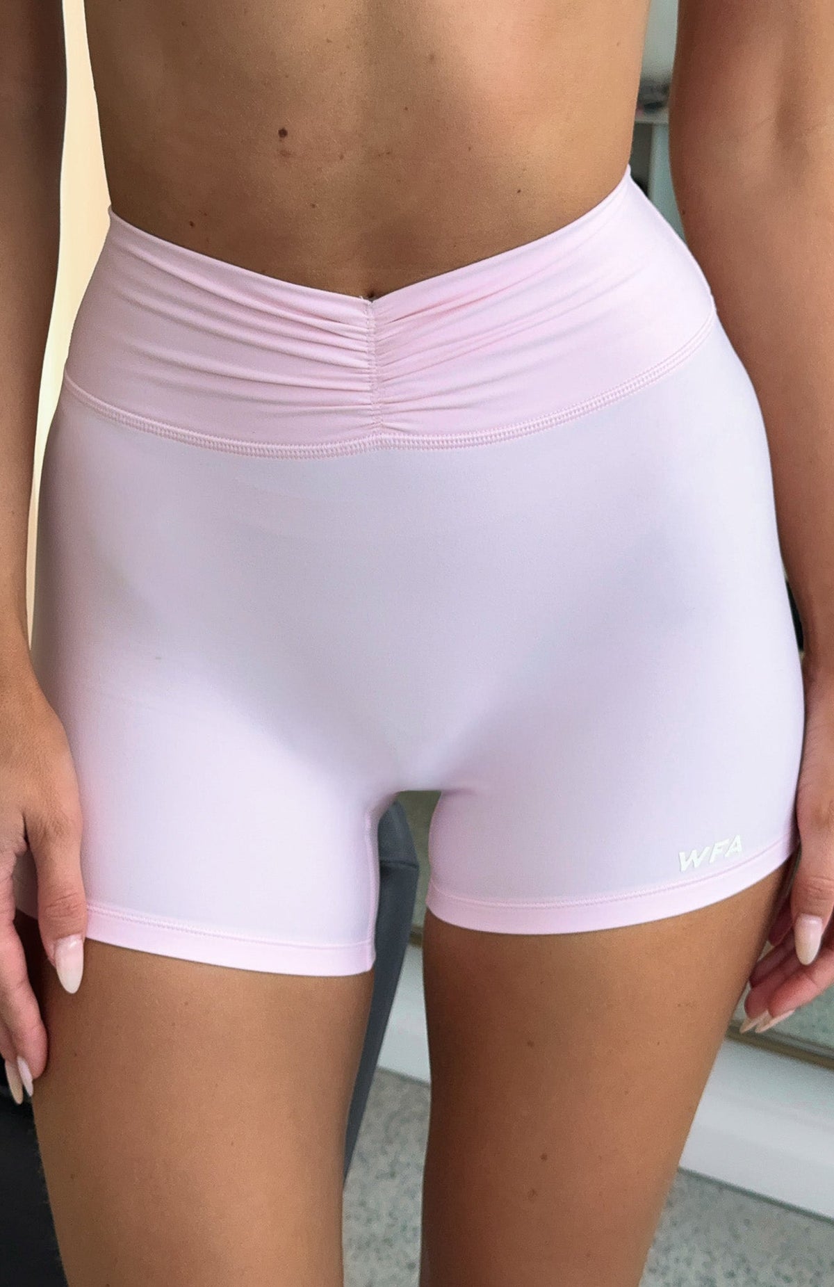 White Fox Radiate High Waisted Shorts Ballet Pink