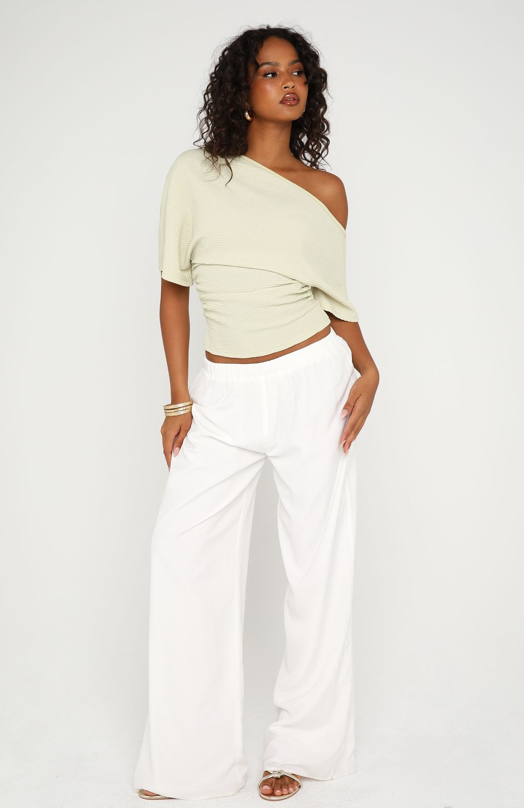 White Fox Fateful Moment Cinched Top Matcha