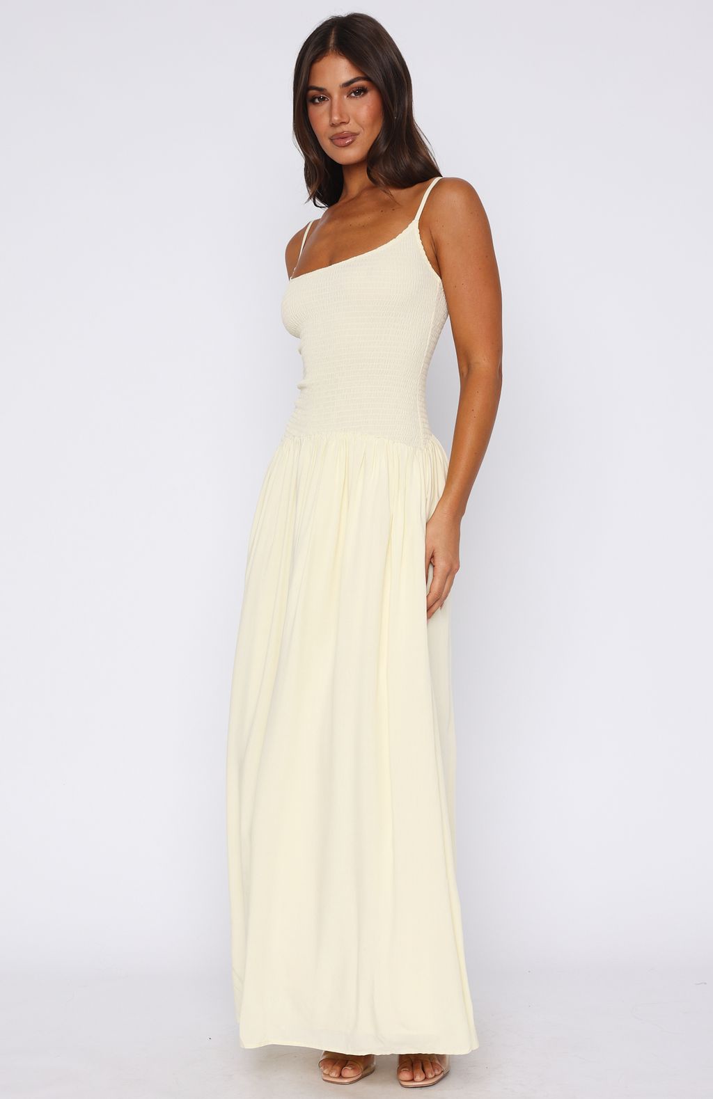 White Fox Too Many Questions Maxi Dress Lemon
