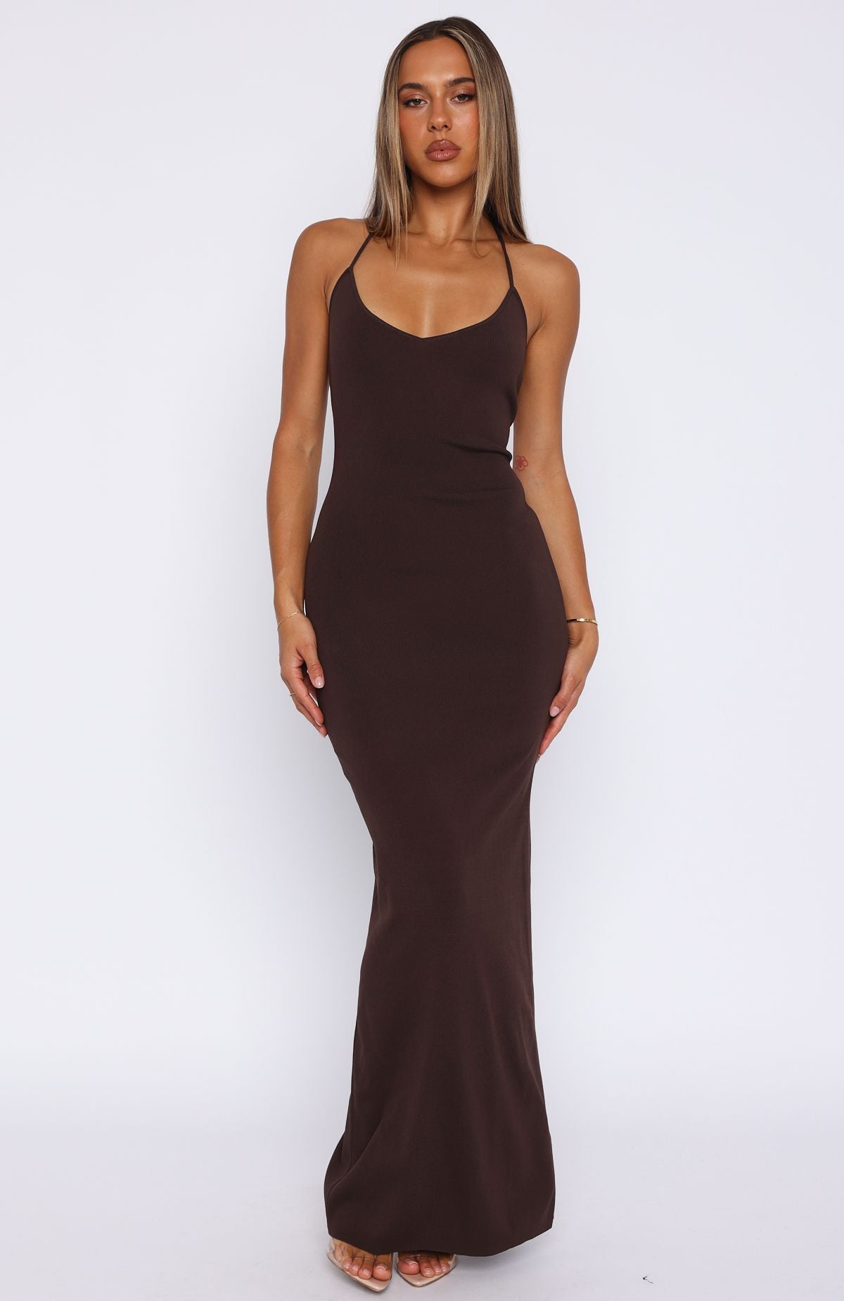 White Fox Don't Need Permission Maxi Dress Chocolate