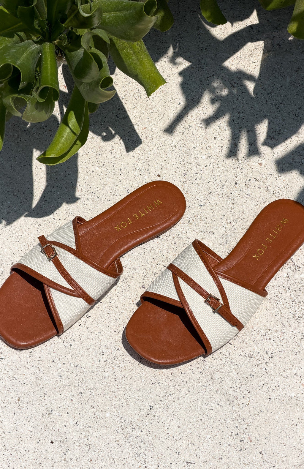 White Fox Pearson Slides Tan