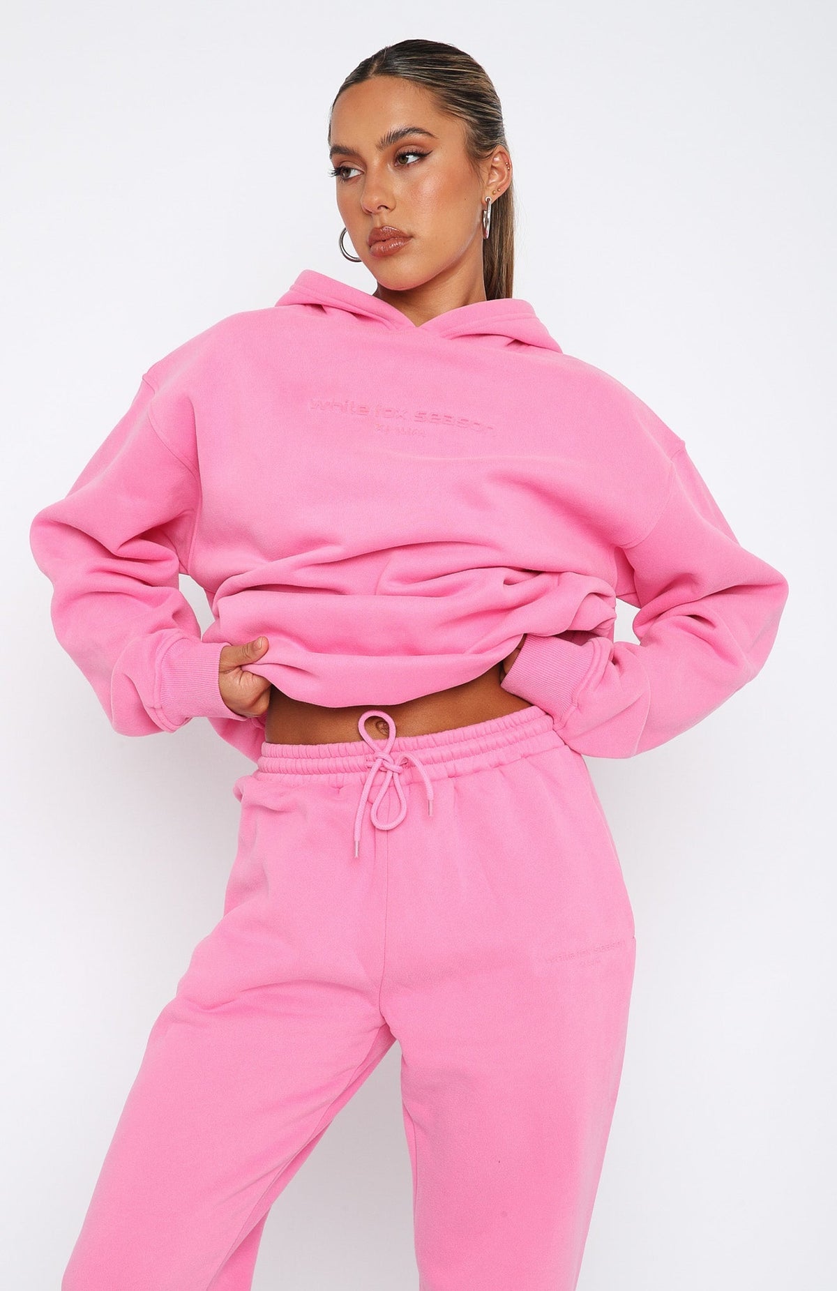 White Fox Future Forward Oversized Hoodie Candy Pink