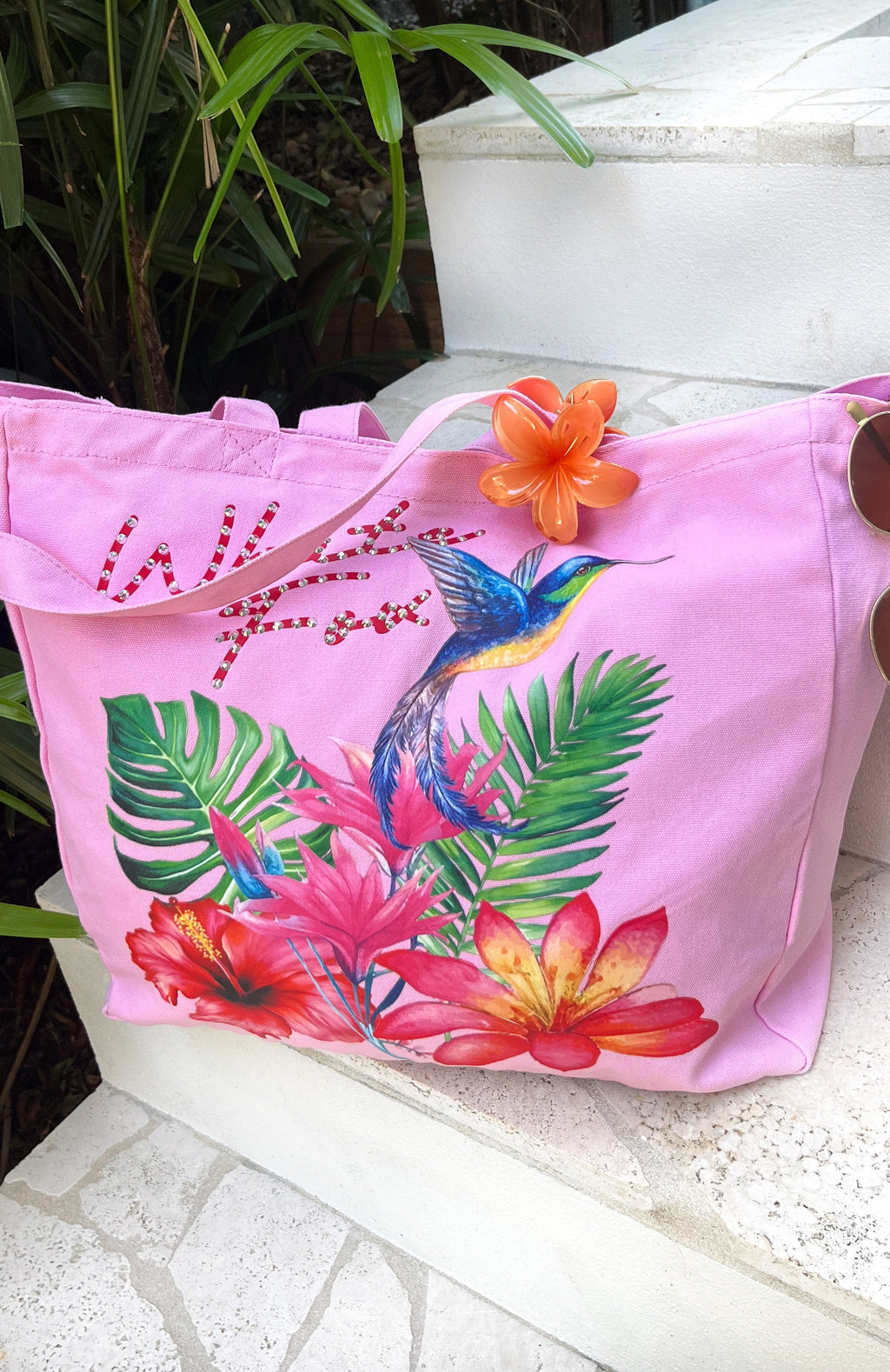 White Fox Morning Calm Tote Bag Pink