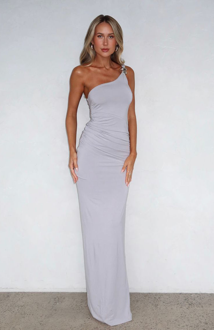 White Fox She's A Boss Maxi Dress Grey