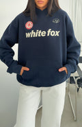 White Fox No Matter What Happens Oversized Hoodie Navy