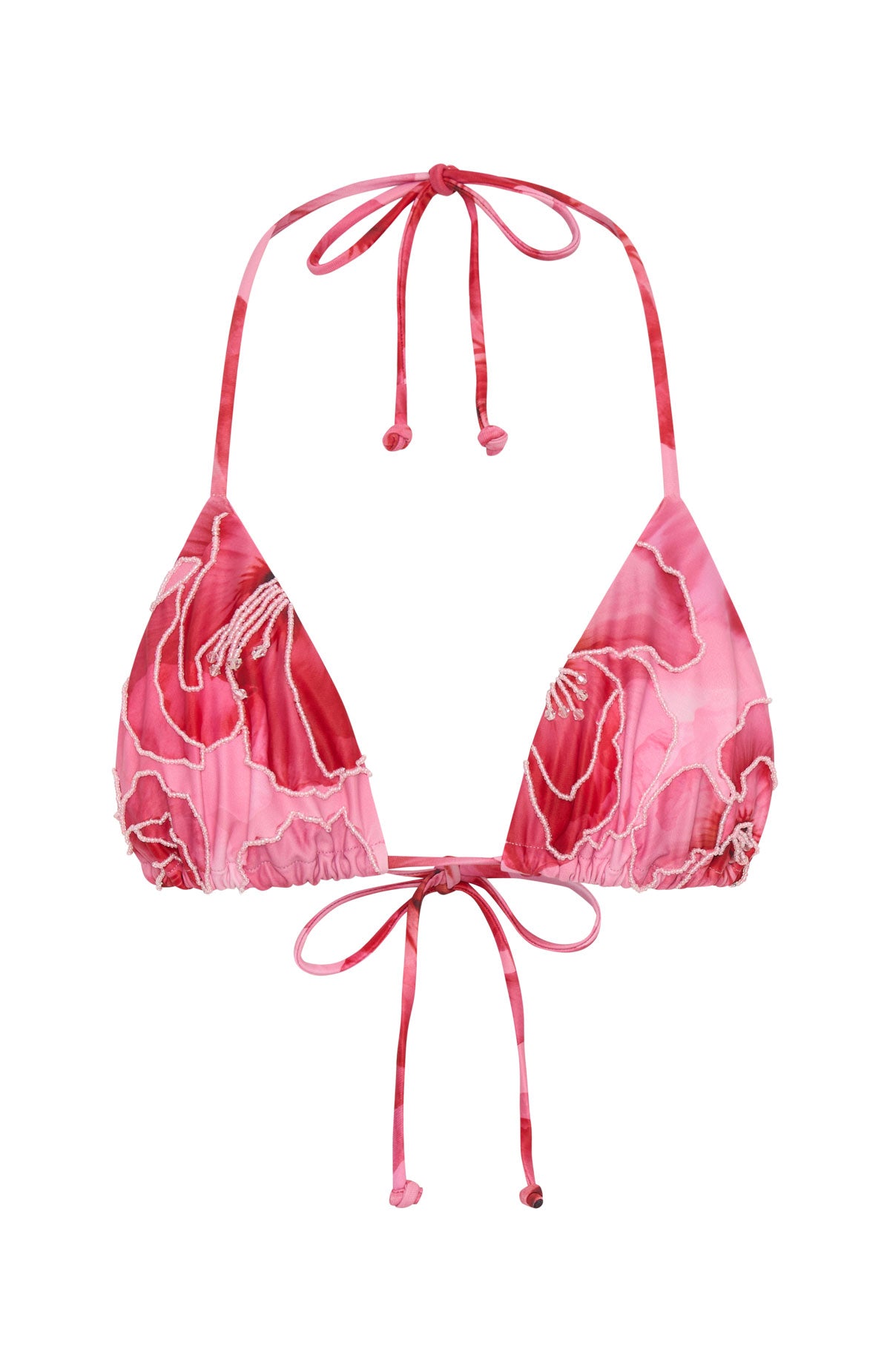 White Fox Baia Coast Beaded Bikini Top Sugar Rose