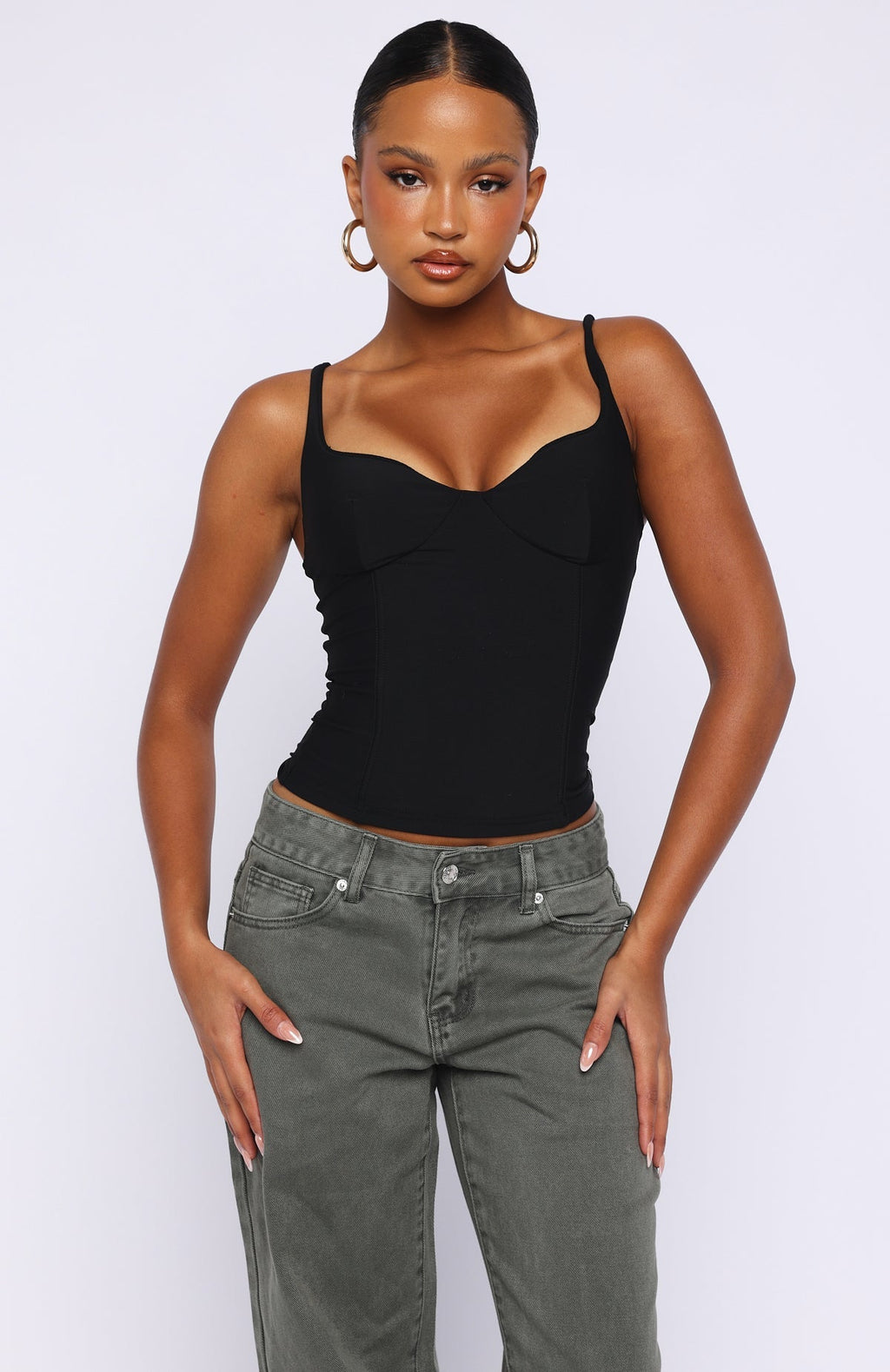 White Fox Club Party Top Black
