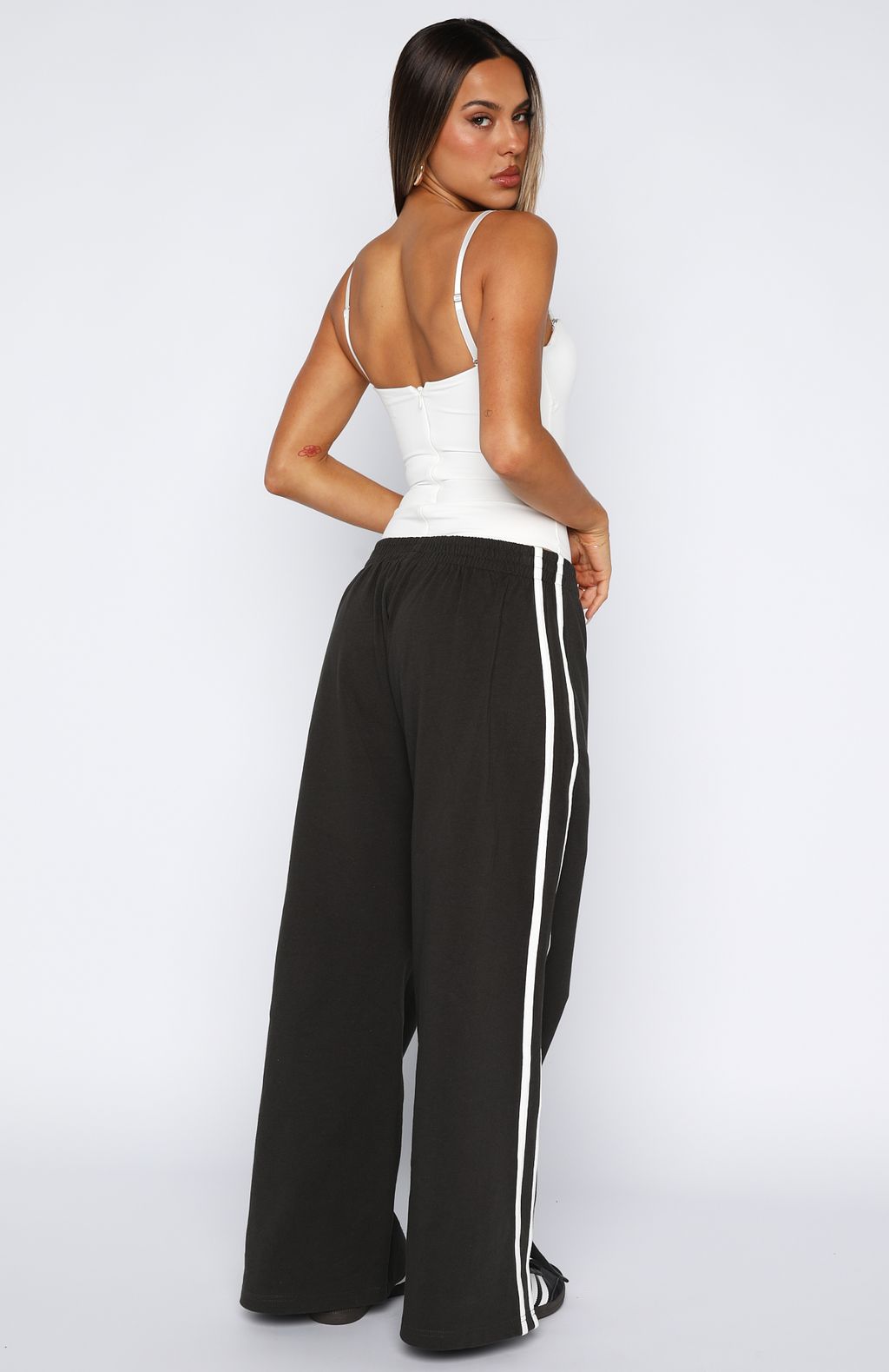 White Fox Make Me Promises Pants Charcoal