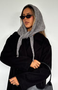 White Fox Audrey Triangle Scarf Charcoal
