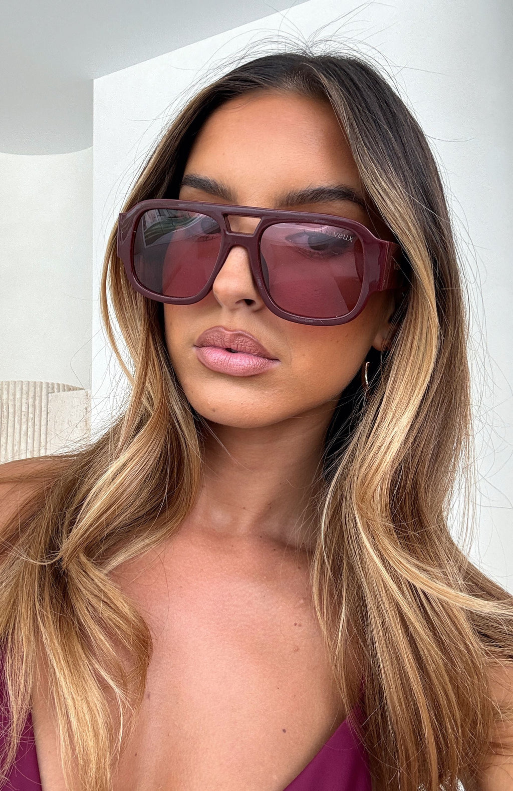 White Fox Tirza Sunglasses Burgundy