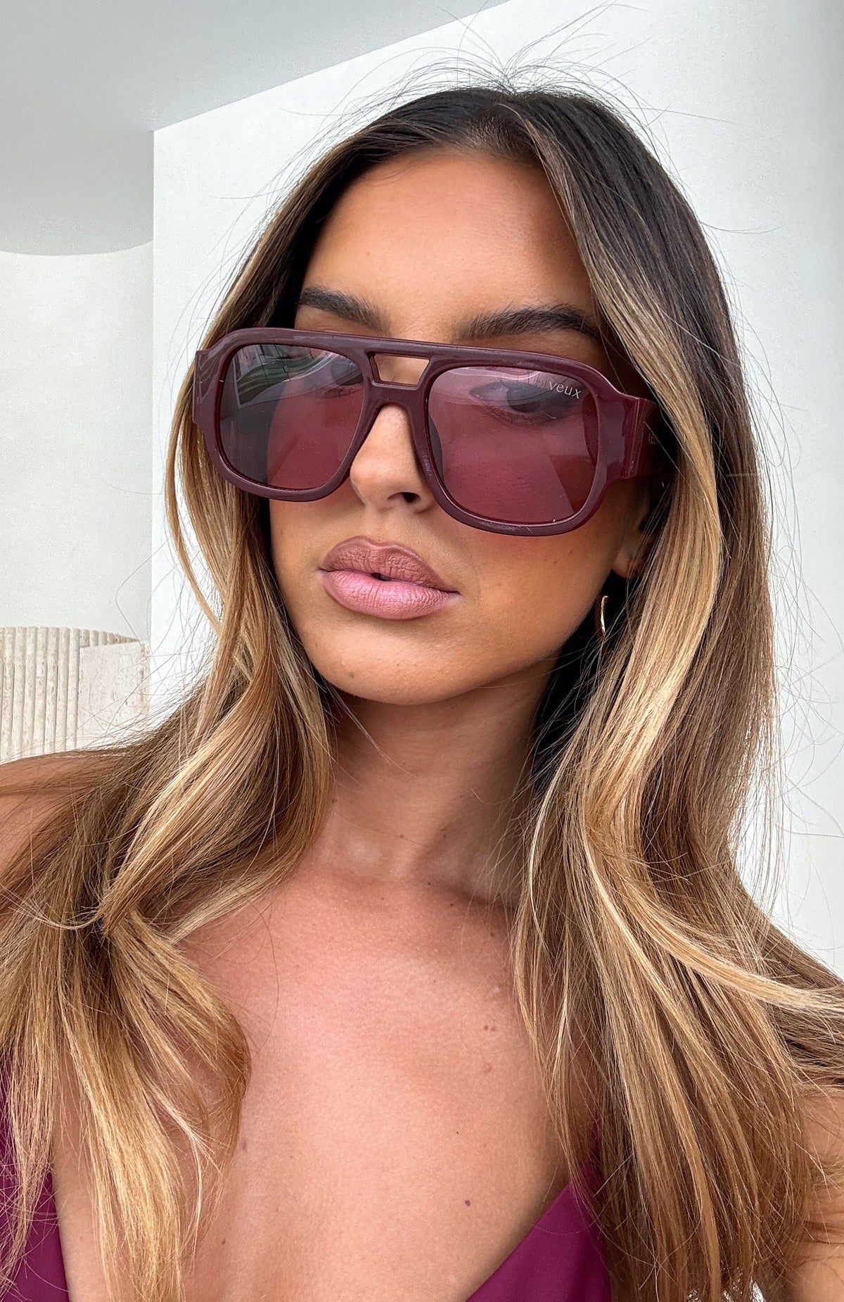 White Fox Tirza Sunglasses Burgundy